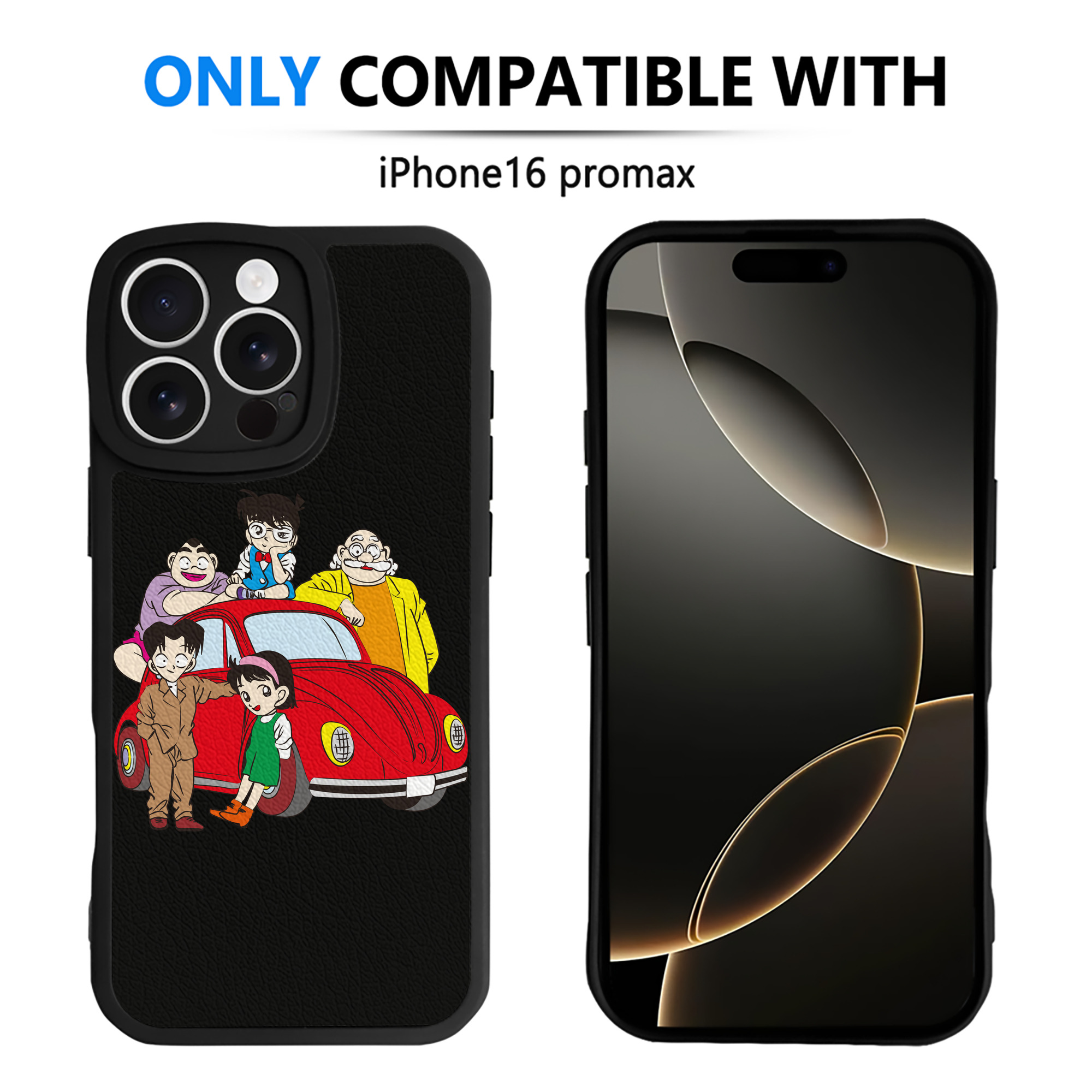 （画像用） 名探偵コナン Detective Conan 【iPhone 16シリーズ対応】シリコンスマホケース（レザー調） 材質：シリコン